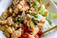 Burger Bowls with Signature Sauce and Fresh Toppings