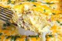Cheesy Hashbrown Breakfast Casserole with Sausage and Eggs