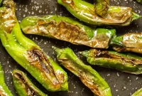 Perfectly Charred Shishito Peppers with Citrus Soy Dipping Sauce