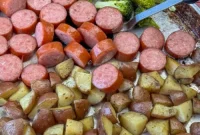 Crispy Oven-Roasted Kielbasa with Garlic and Herbs