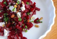 Pickled Beet Salad with Chive-Infused Oil and Goat Cheese