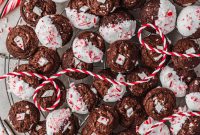 Chewy Mini Chocolate Peppermint Bark Cookies for Holiday Baking