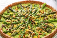 Vegan Asparagus Tart with Pesto Macadamia Filling Recipe