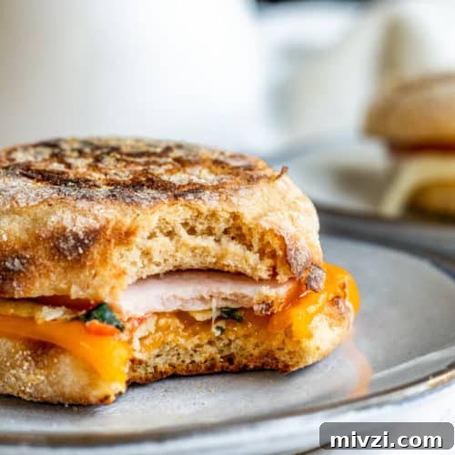 Sandwich on a gray plate with a bit out of it.