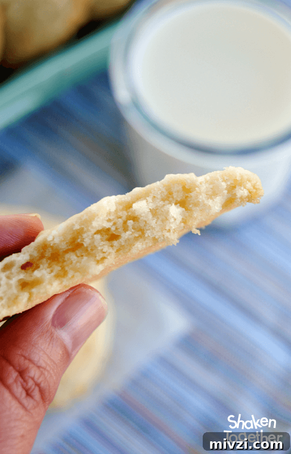 Lemon Coconut Sugar Cookies Recipe for Soft, Zesty Bites 6 hand holding Lemon Coconut Sugar Cookies broken in half