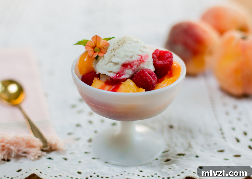 Vanilla Ice Milk & Peach Melba Parfaits