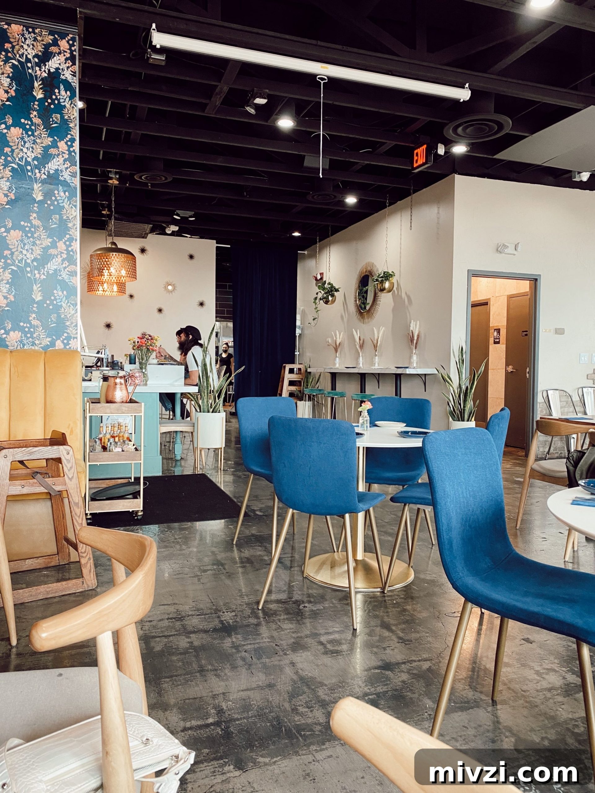 beautiful midcentry modern interior of a restaurant