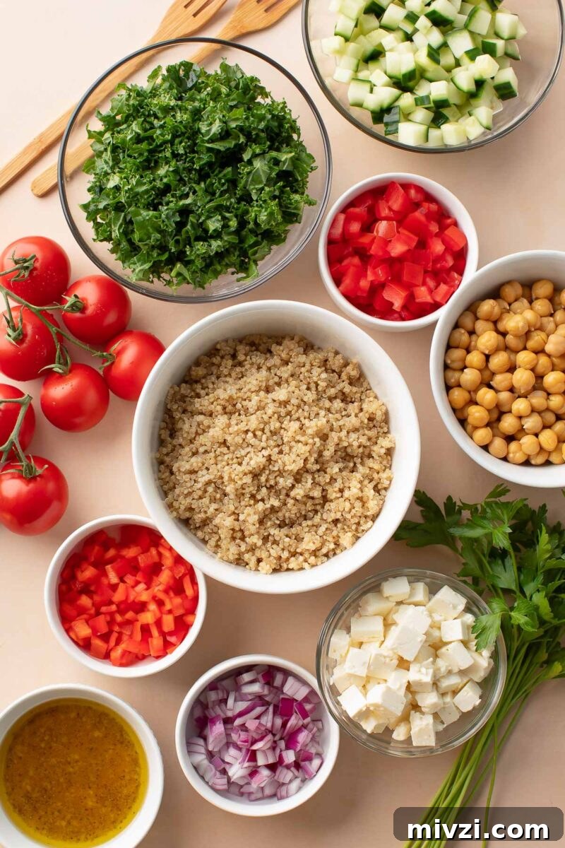 Chickpea Feta Salad Ingredients