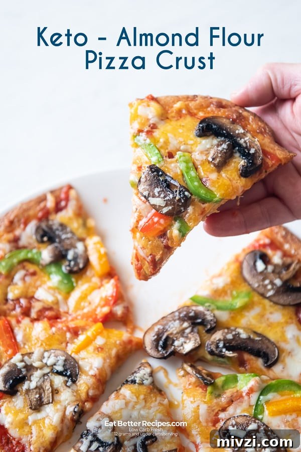 Gluten Free Low Carb Pizza Crust held by a hand