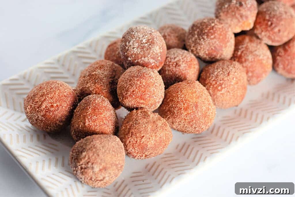 37 Winter Olympics Dishes to Warm Cold Nights and Long Broadcasts 26 A rectangular plate holds several round donut holes coated in cinnamon sugar.
