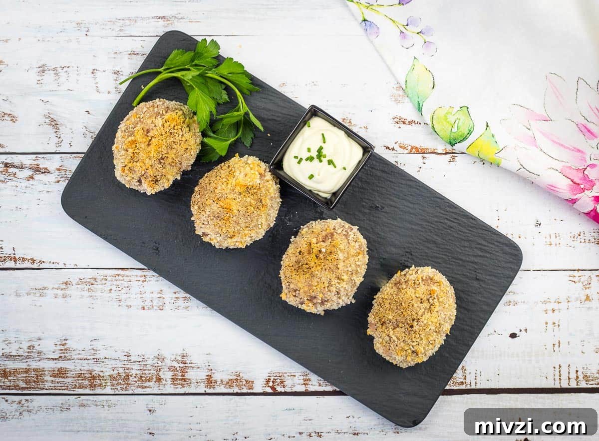 37 Winter Olympics Dishes to Warm Cold Nights and Long Broadcasts 38 Scotch Eggs on a black plate.
