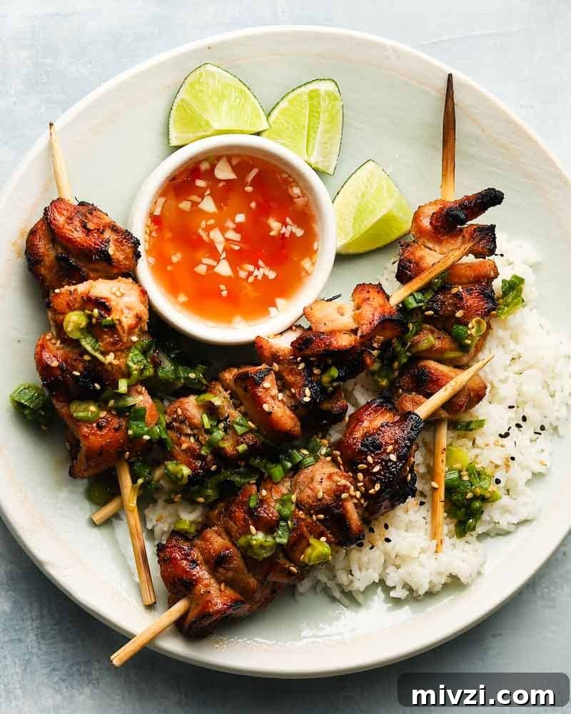 Lemongrass Chicken Skewers with Nuoc Cham Dipping Sauce 2 Vietnamese Inspired Lemongrass Chicken Skewers with Nuoc Cham