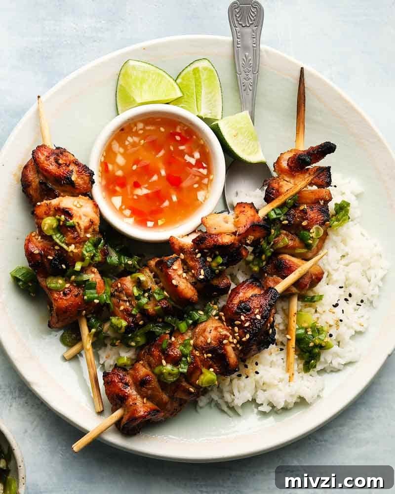 Lemongrass Chicken Skewers with Nuoc Cham Dipping Sauce 5 Lemongrass Chicken Skewers with Nuoc Cham