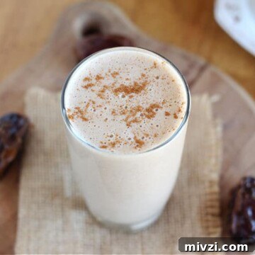 18 Creamy Smoothies Without Banana: Delicious Dairy-Free Recipes 18 Tahini date smoothie in a small glass.