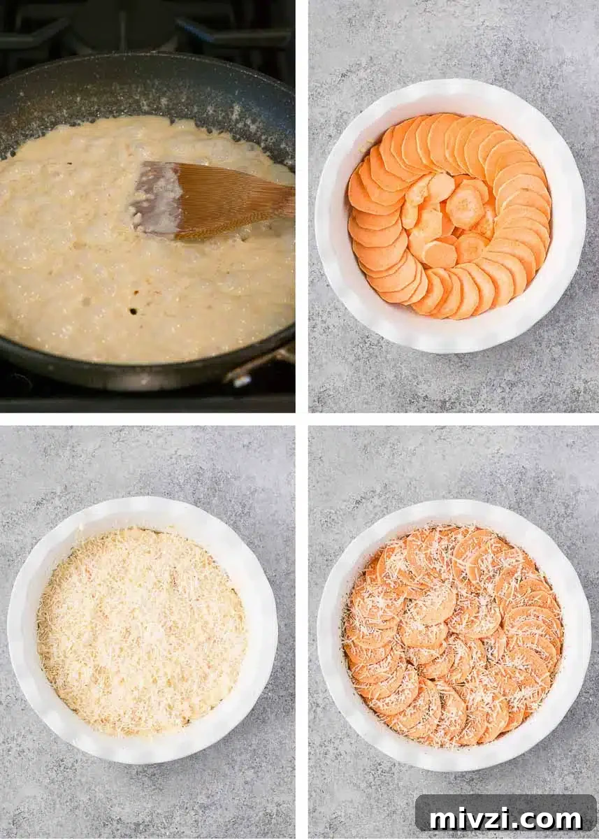 how to make sweet potato gratin