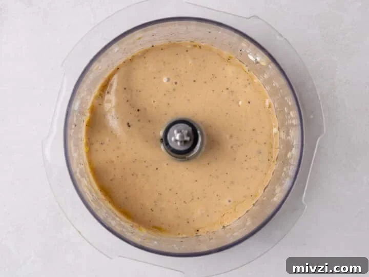 creamy balsamic dressing blended in food processor