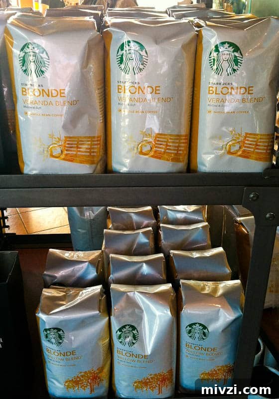Shelves of Starbucks Blonde Veranda Coffee
