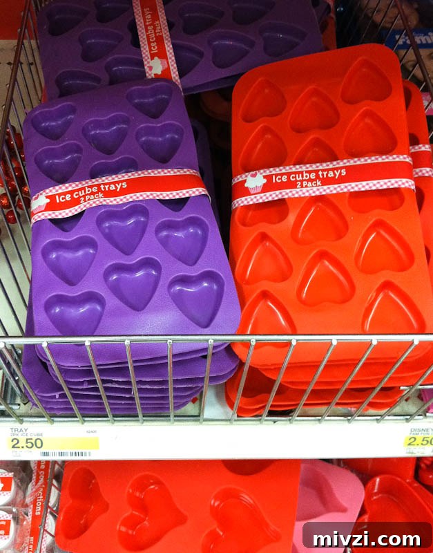 Heart shaped mold ice cube trays