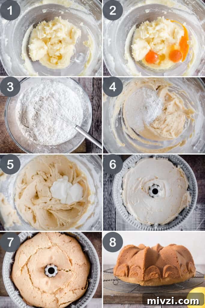 Gluten-Free Lemon Bundt Cake with Tangy Lemon Caramel 7 process images for lemon caramel cake