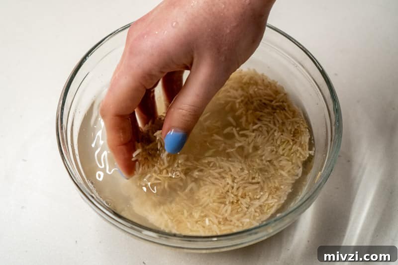 Washing the rice