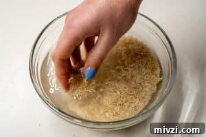 Washing the rice