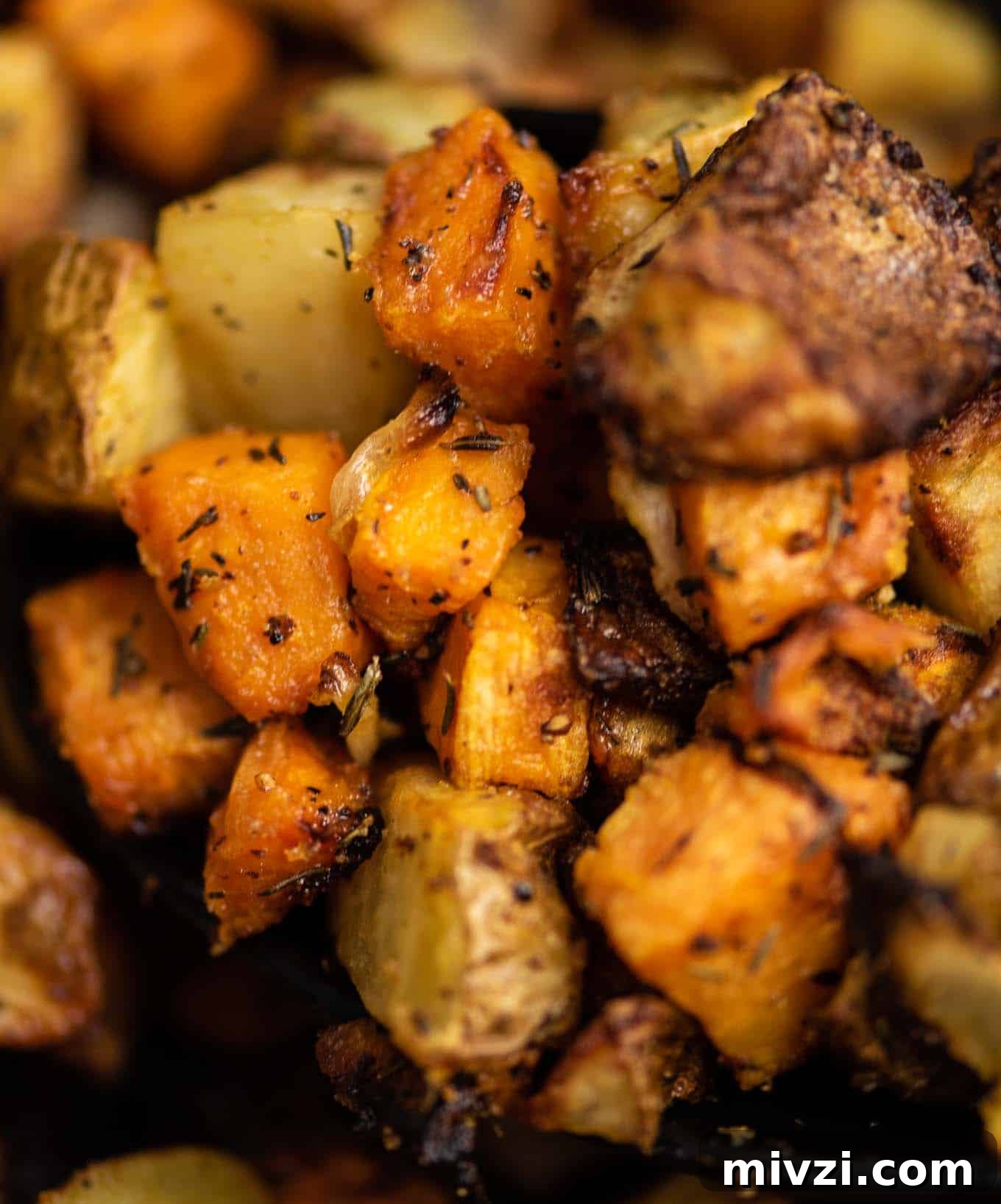 Crispy Air Fryer Breakfast Potatoes Recipe 3 air fried sweet potatoes and russet potatoes