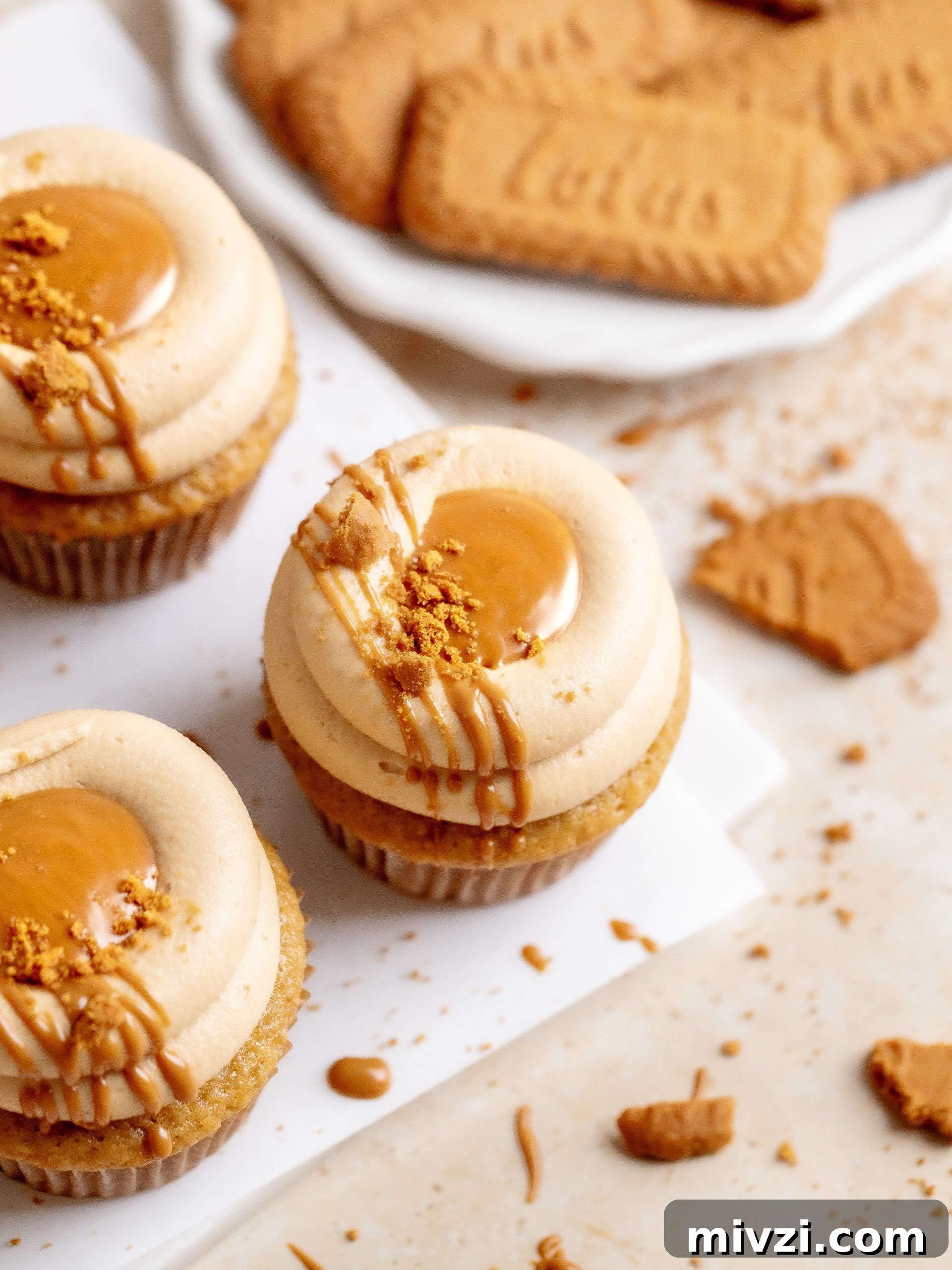 Biscoff cupcake display