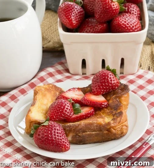 Strawberry Mascarpone Stuffed French Toast