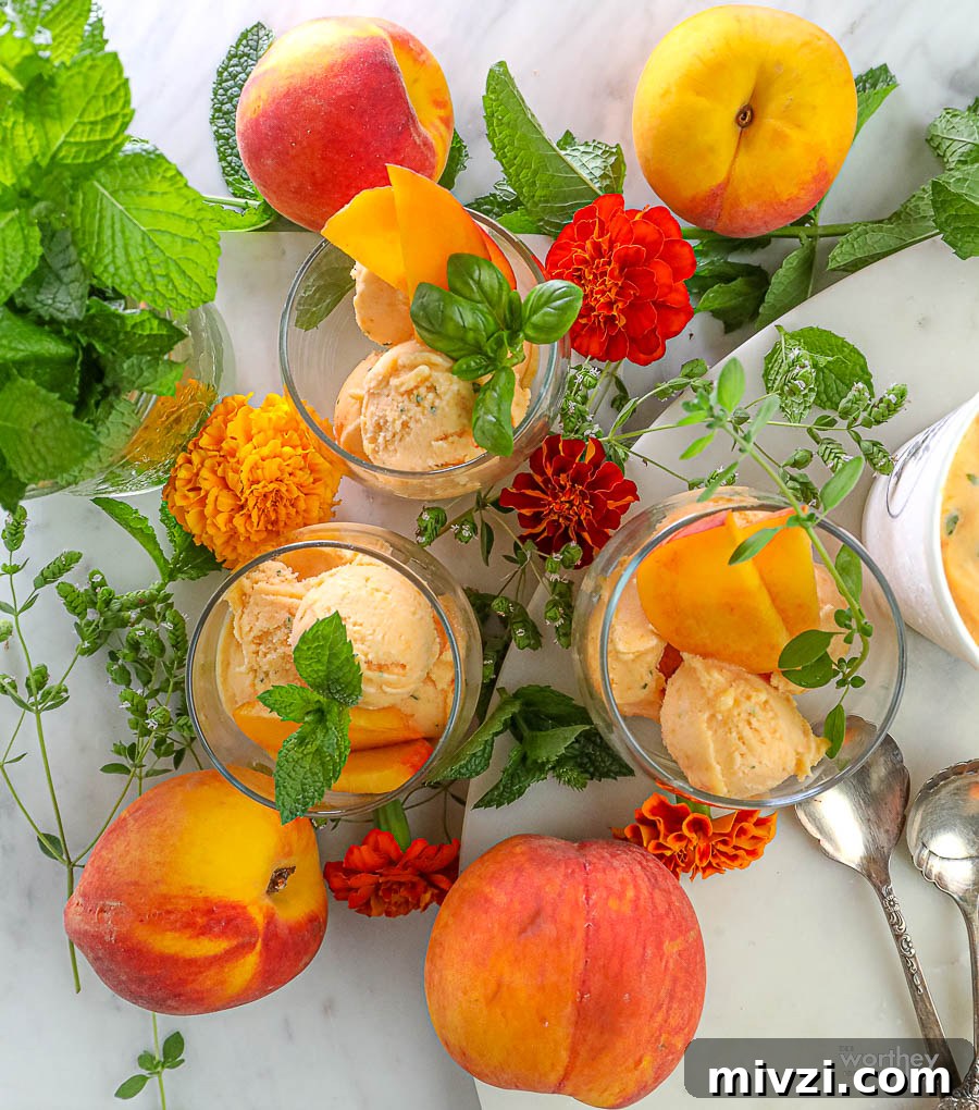 Refreshing Peach Mint Sorbet Recipe – Simple Summer Dessert 2 How to make a Peach Sorbet