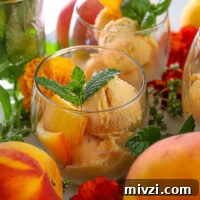peach sorbet in cups