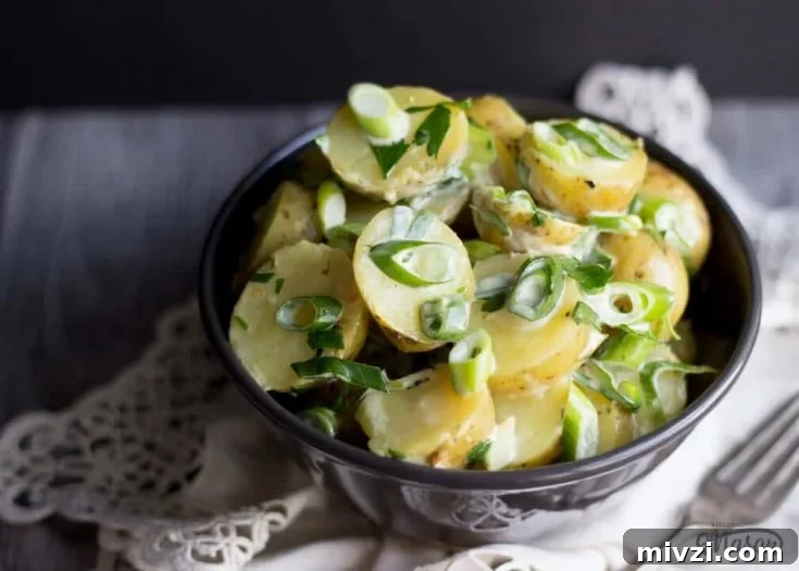 Classic potato salad in a bowl