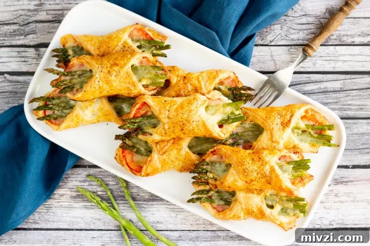 Asparagus puff pastry parcels