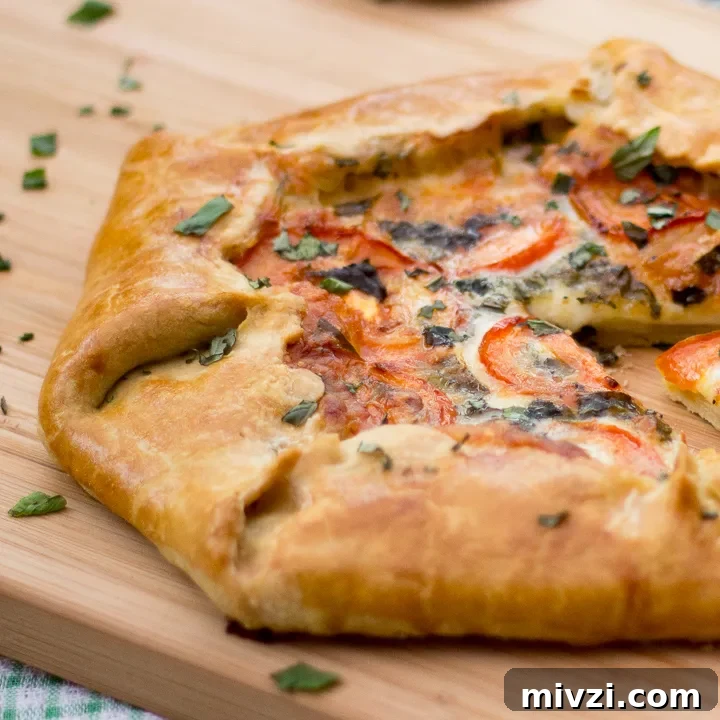 Tomato mozzarella galette