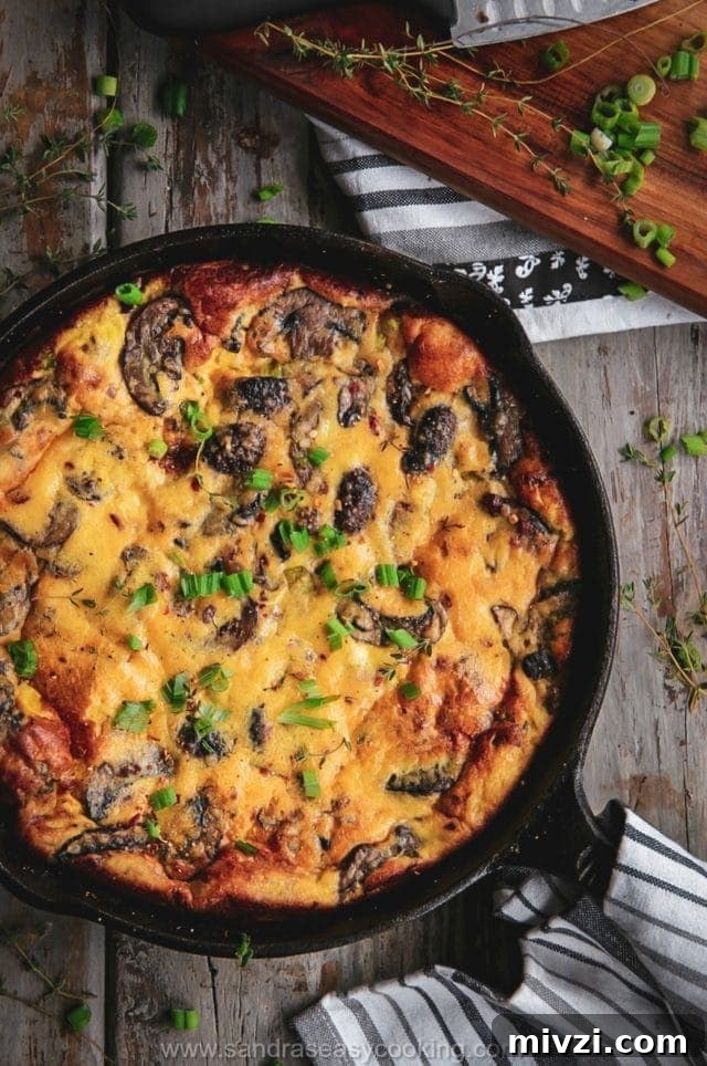 Mushroom Frittata with a video tutorial