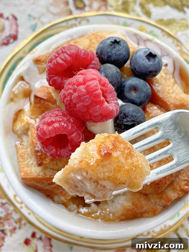 taking a bite of air fryer french toast