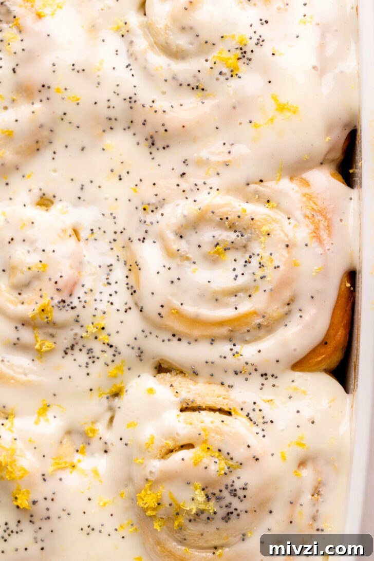 Top view of lemon rolls.