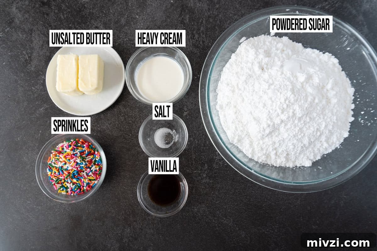 Delicious Birthday Cupcake Recipes for Any Celebration 5 funfettie frosting ingredients.