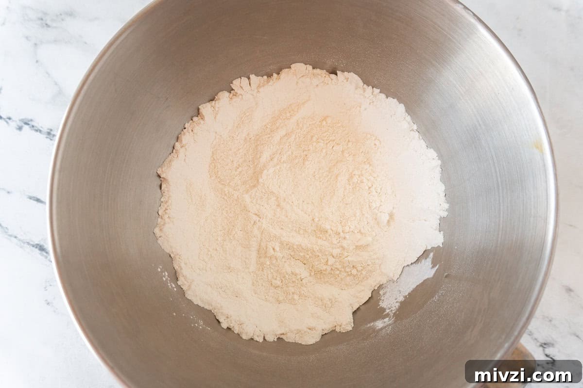 Delicious Birthday Cupcake Recipes for Any Celebration 6 dry ingredients in mixing bowl.