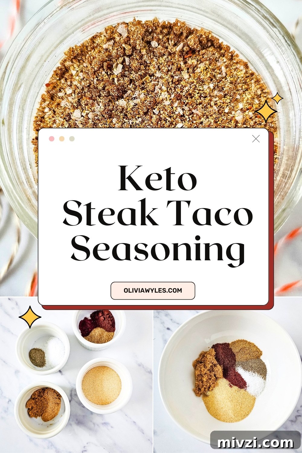 Keto Steak Taco Seasoning Pinterest Image