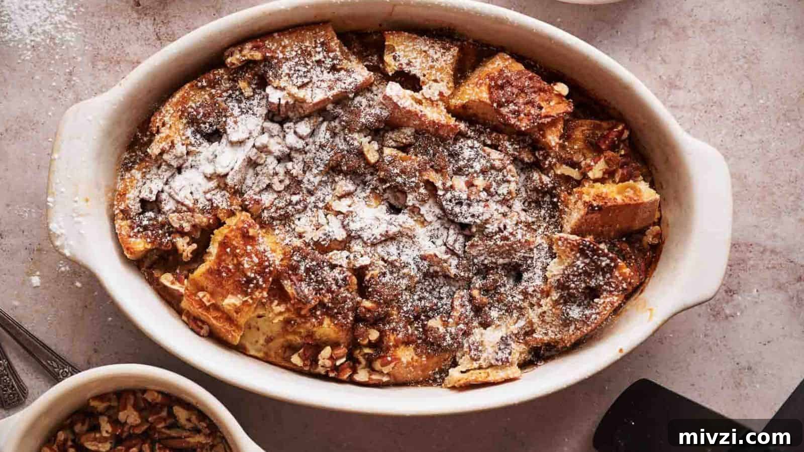 35 Comforting Casserole Recipes to Rely on Tonight 20 A person taking a portion of French toast casserole.