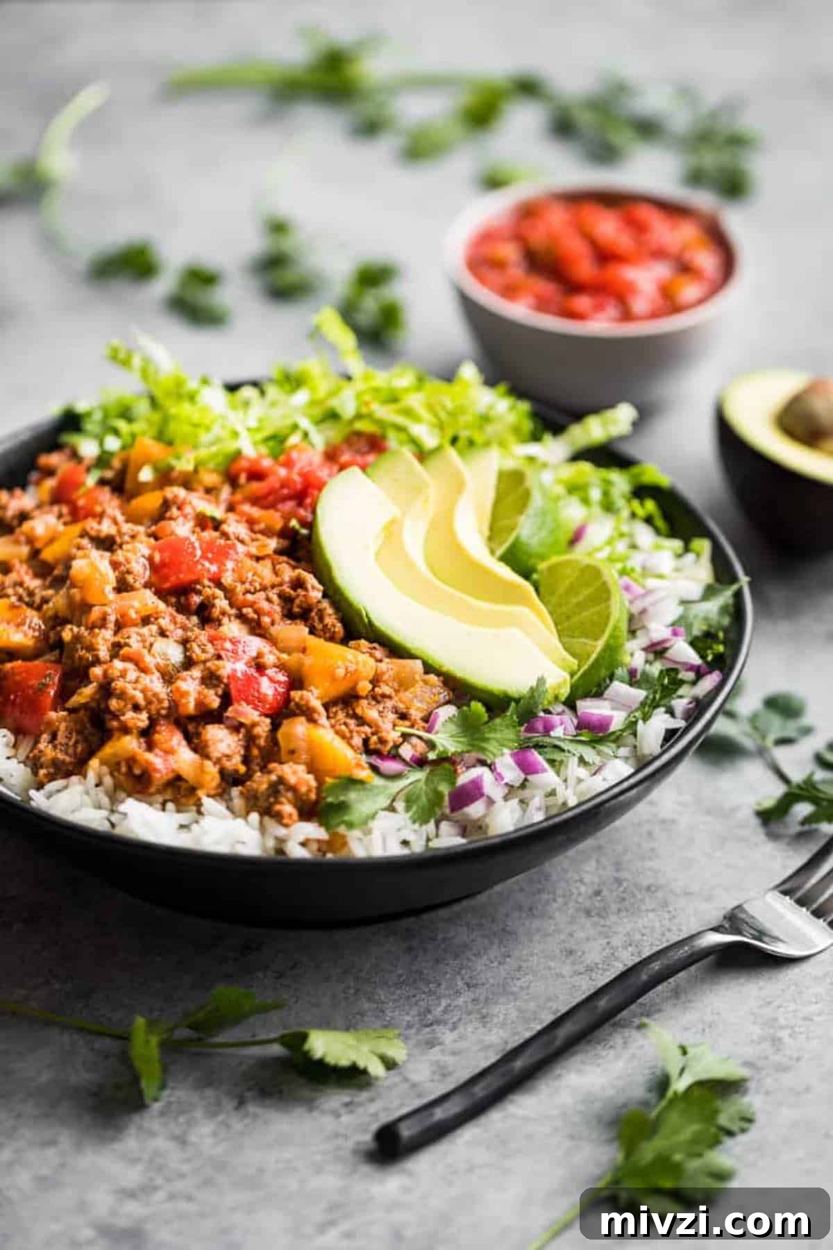Salsa Beef over rice