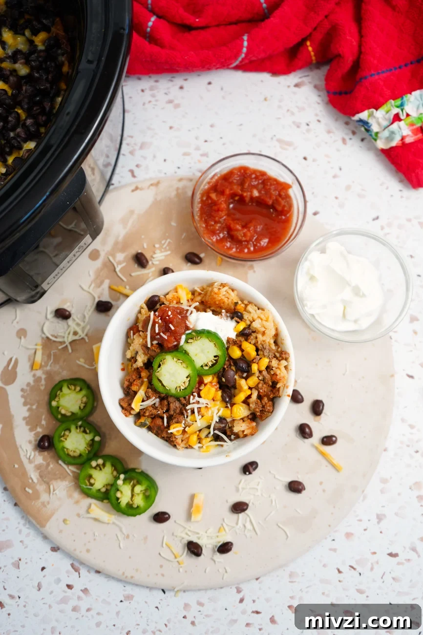 Easy ground beef taco bowls