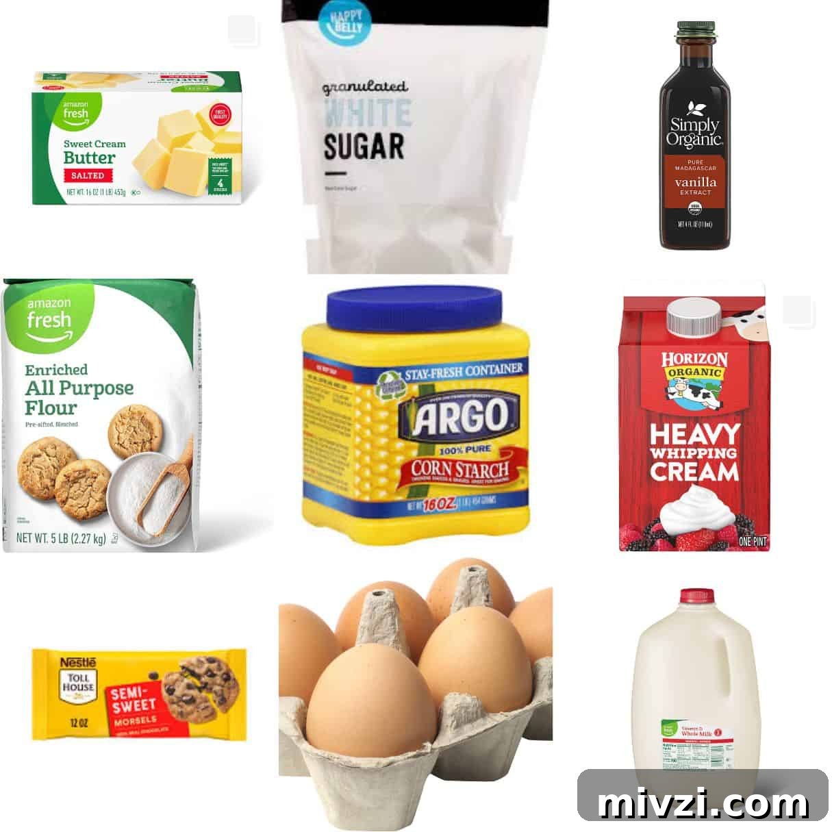Boston Cream Pie Cupcakes Recipe with Vanilla Custard Filling 3 ingredients including butter, white sugar, vanilla, flour, cornstarch, heavy cream, and chocolate chips