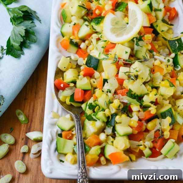 Confetti Corn: Colorful Baked Corn Recipe with Rainbow Veggies 9 Confetti Corn with a spoon.