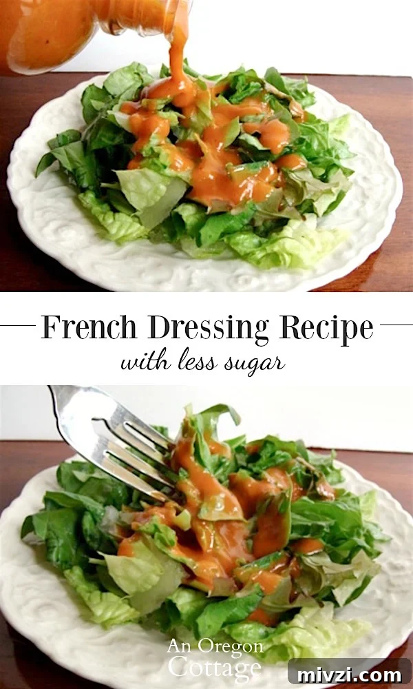 Lightened American French Salad Dressing Recipe 4 A super easy, lower sugar American-style French dressing for salads that is sweetened with honey and includes fresh onions for a brighter flavor.