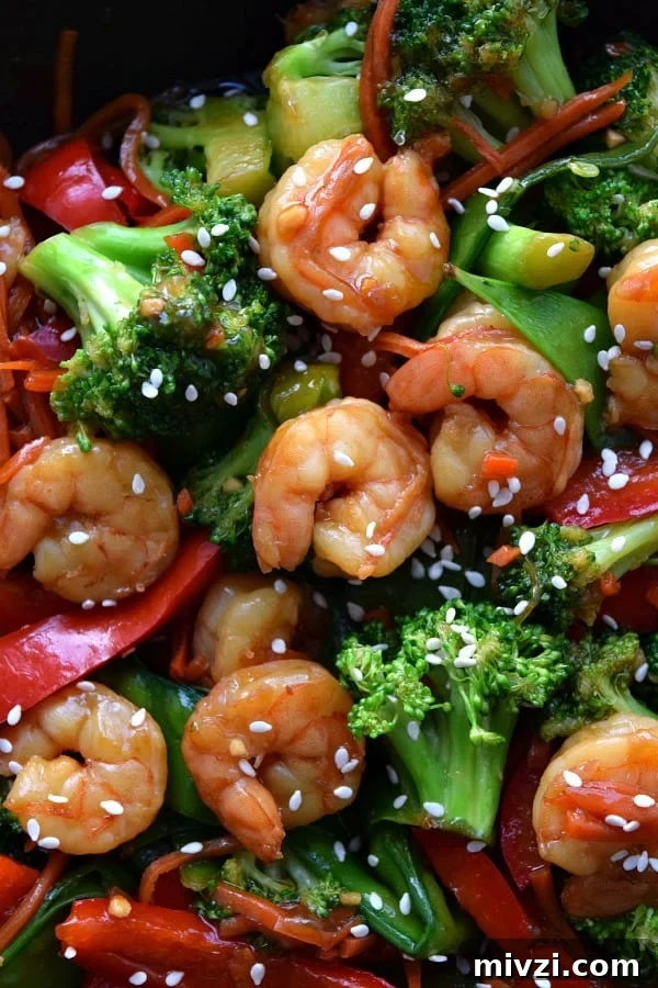 Make-Ahead Shrimp Stir-Fry: Freezer-Friendly Meal Prep 4 Close up of cooked shrimp stir fry
