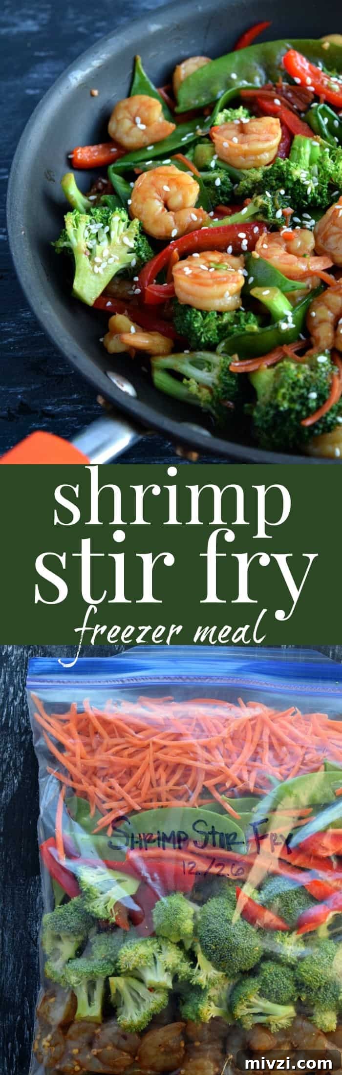 Make-Ahead Shrimp Stir-Fry: Freezer-Friendly Meal Prep 7 Shrimp Stir Fry Freezer Meal Pinterest Pin #freezermeal #stirfry #dinnerideas