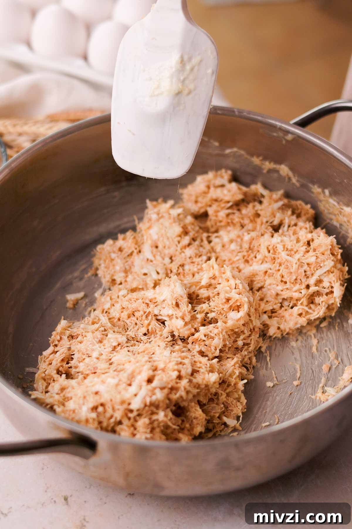 birds nest no bake cookie dough mixture in a pan