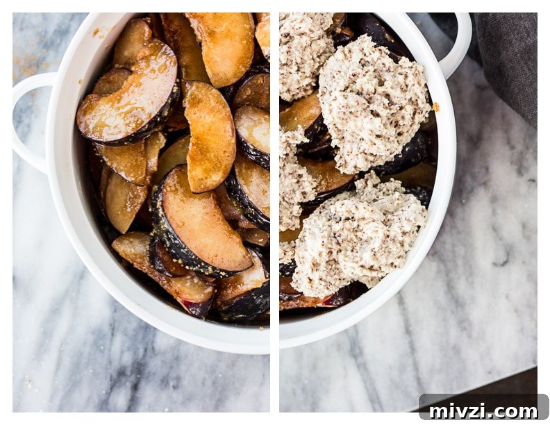 Gluten-Free Plum Cobbler #vegan #refinedsugarfree | saltedplains.com