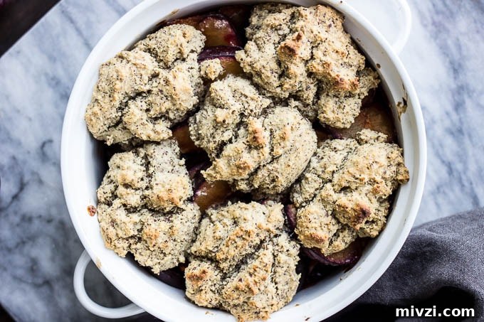 Gluten-Free Plum Cobbler #vegan #refinedsugarfree | saltedplains.com